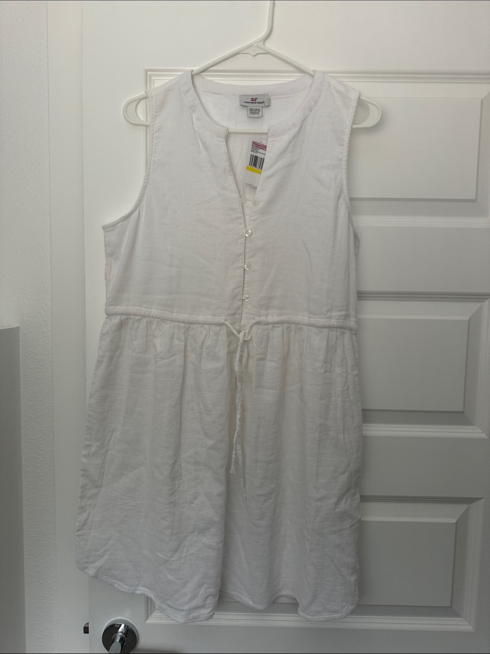 Vineyard Vines White Cap Gauze Cover-Up Tank Dress
